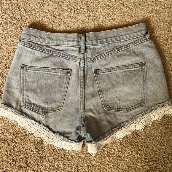 Free People Denim Lace Shorts - Picture 5 of 7